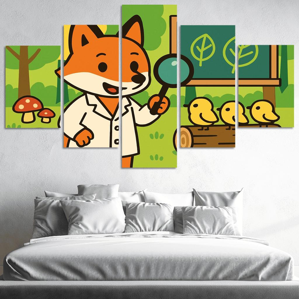 Forest Scientist Fox oil paintings frame