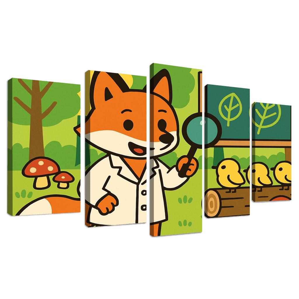 Forest Scientist Fox oil paintings frame