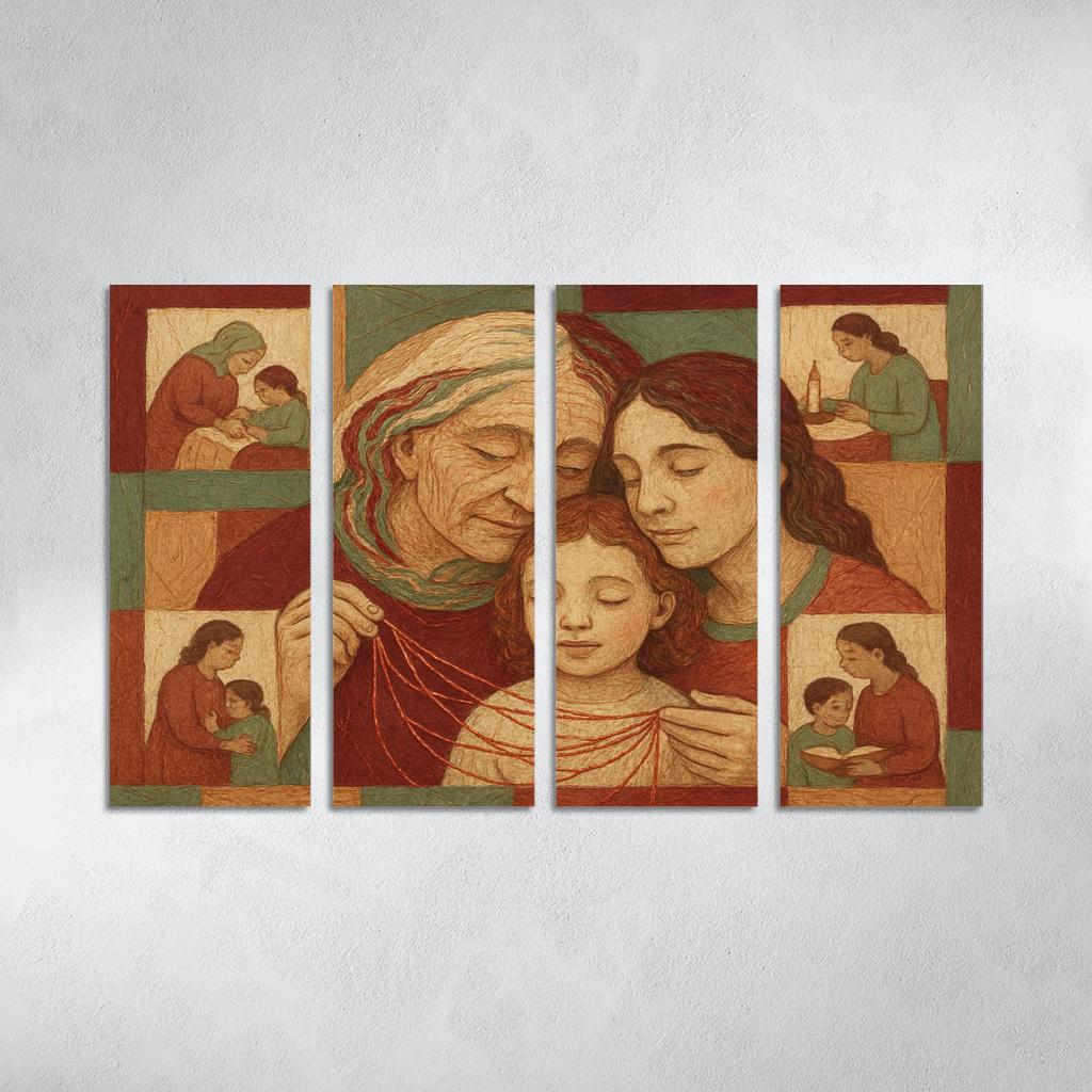 Threads Of Kinship multi-panel paintings