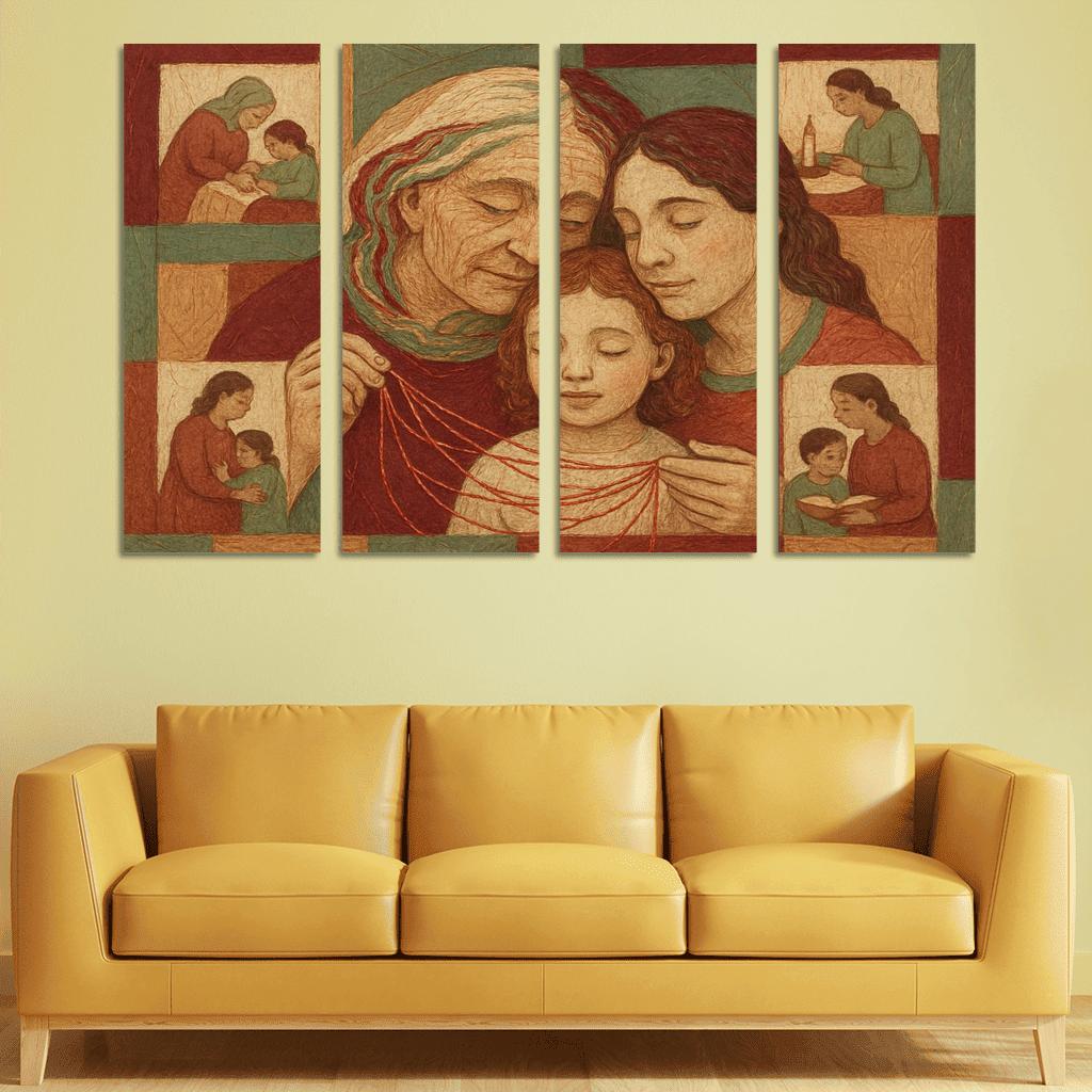Threads Of Kinship multi-panel paintings
