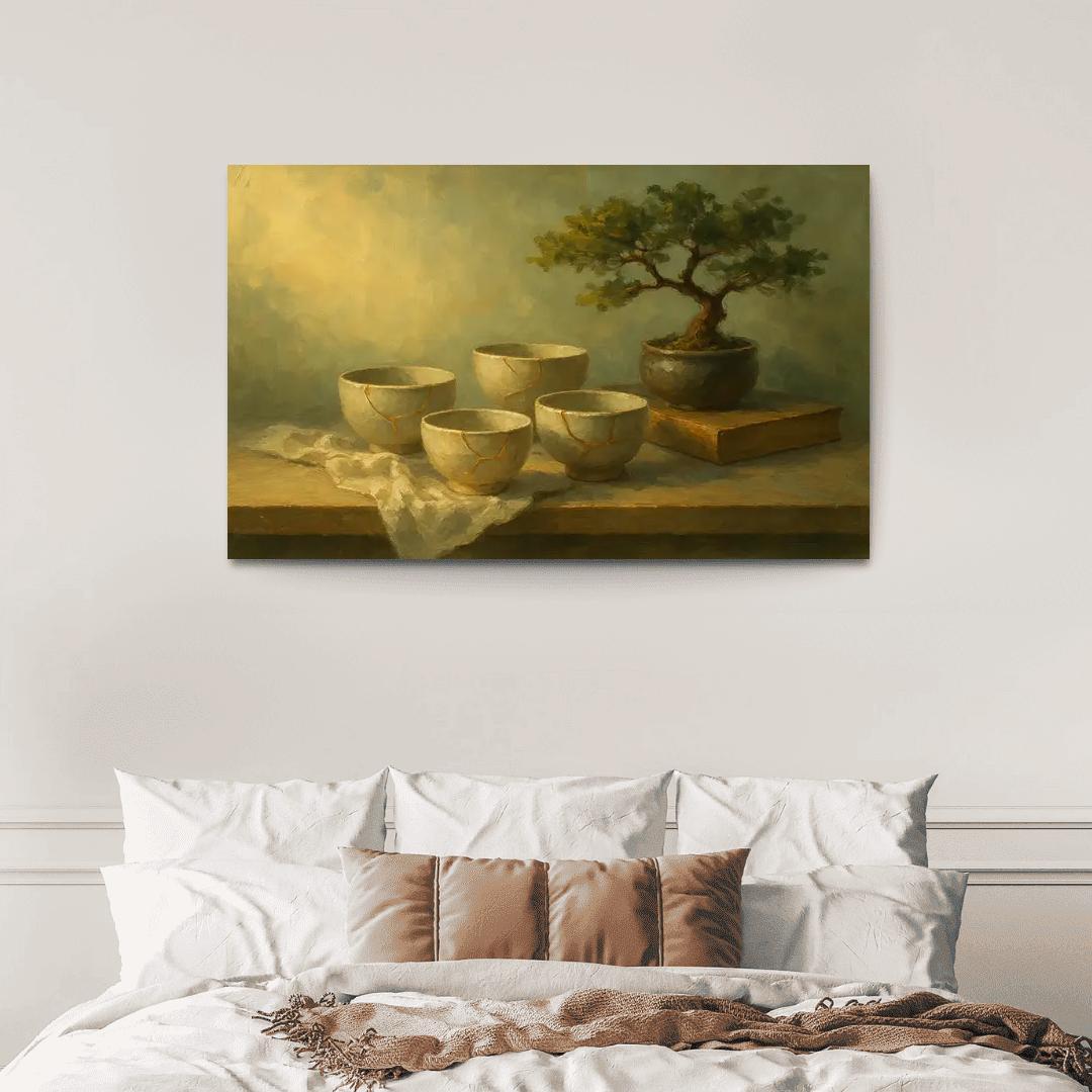 Kintsugi Tea Shelf Still Life framed paintings