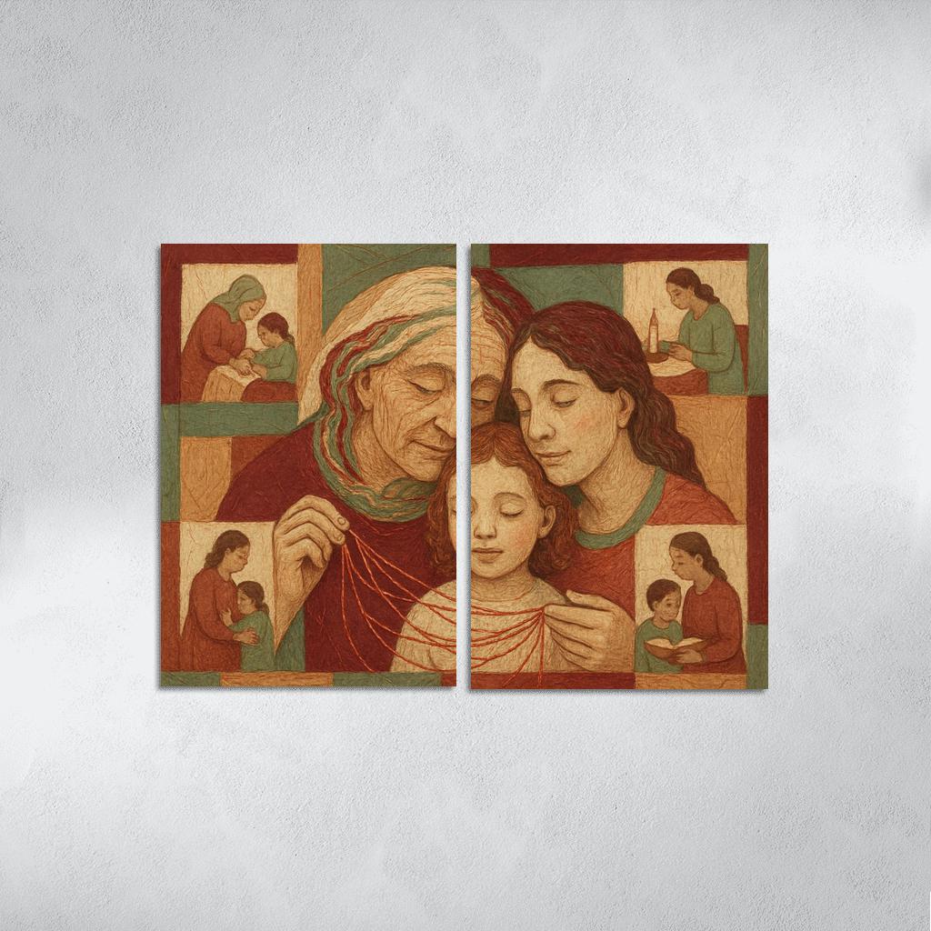 Threads Of Kinship multi-panel paintings