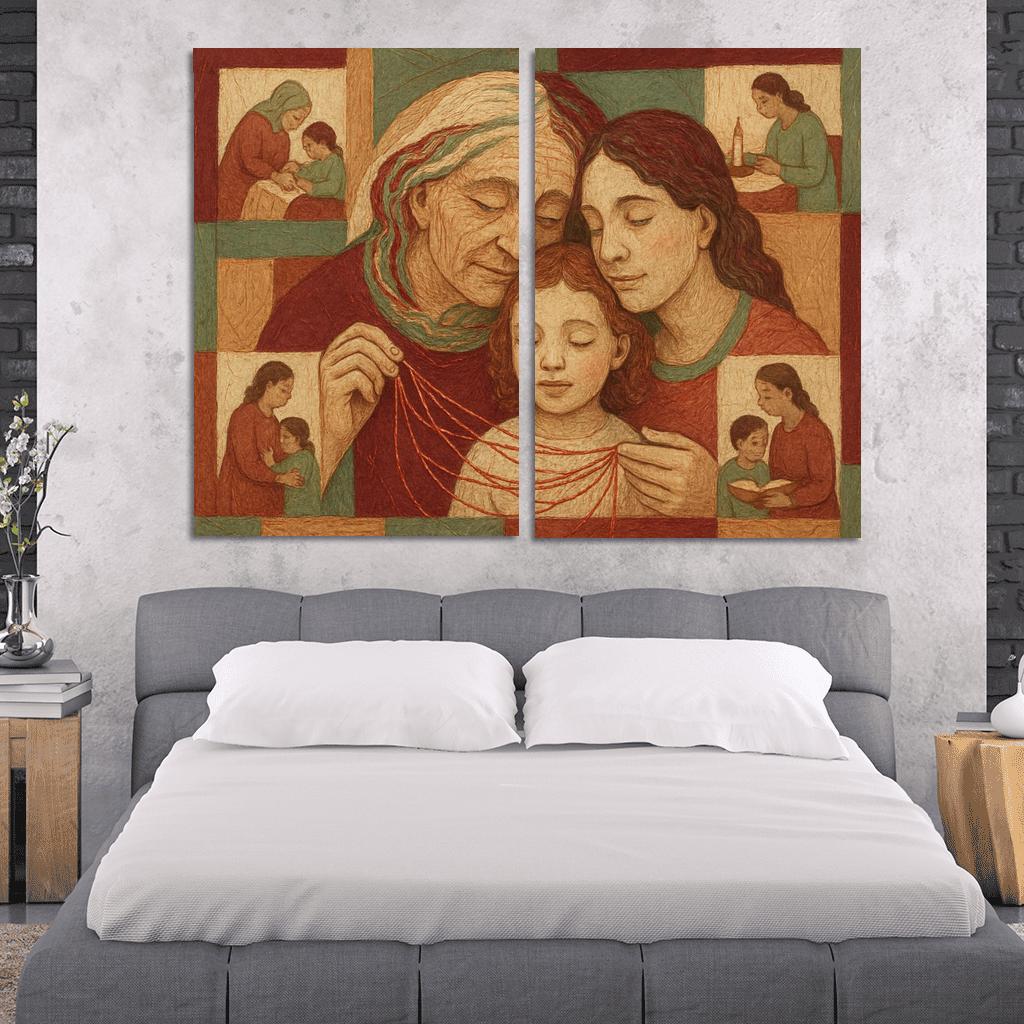 Threads Of Kinship multi-panel paintings