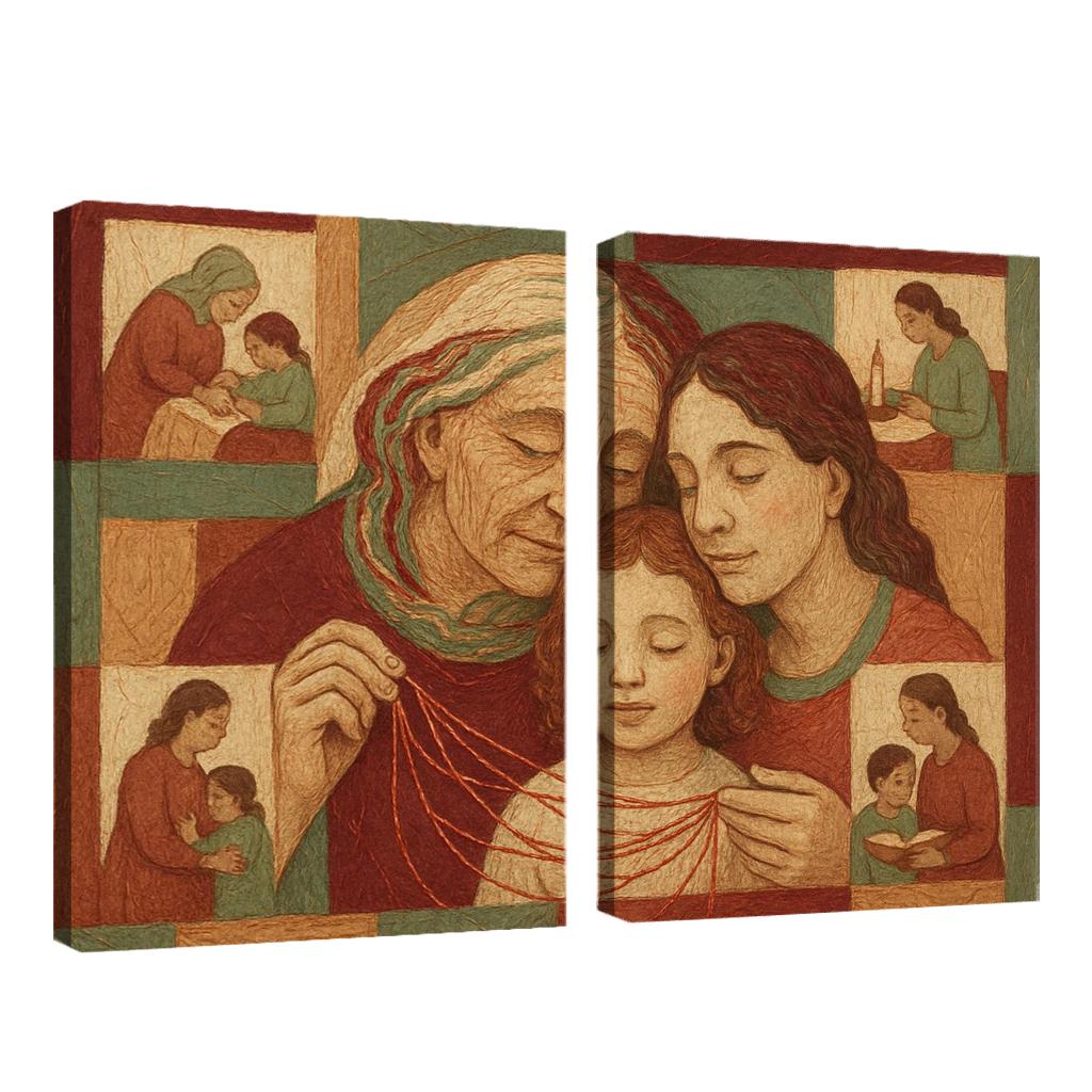 Threads Of Kinship multi-panel paintings