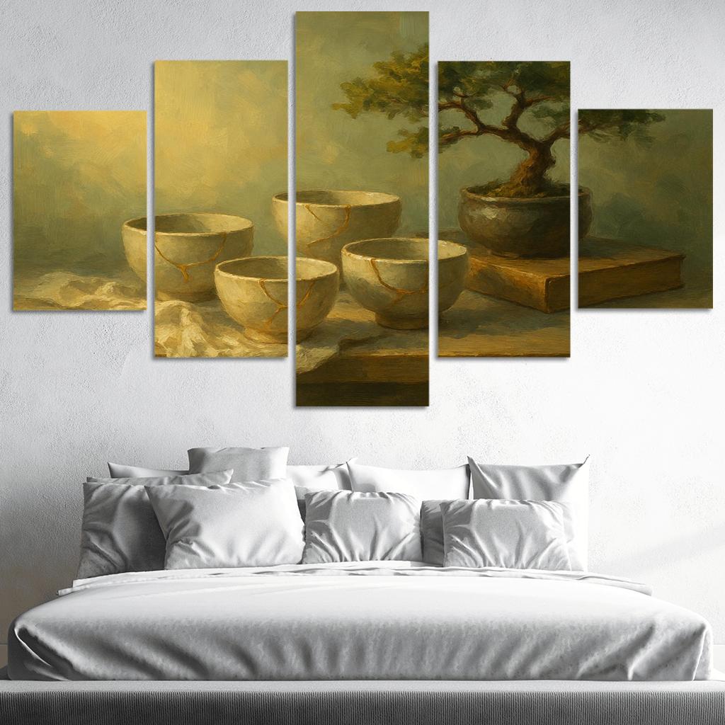 Kintsugi Tea Shelf Still Life framed paintings