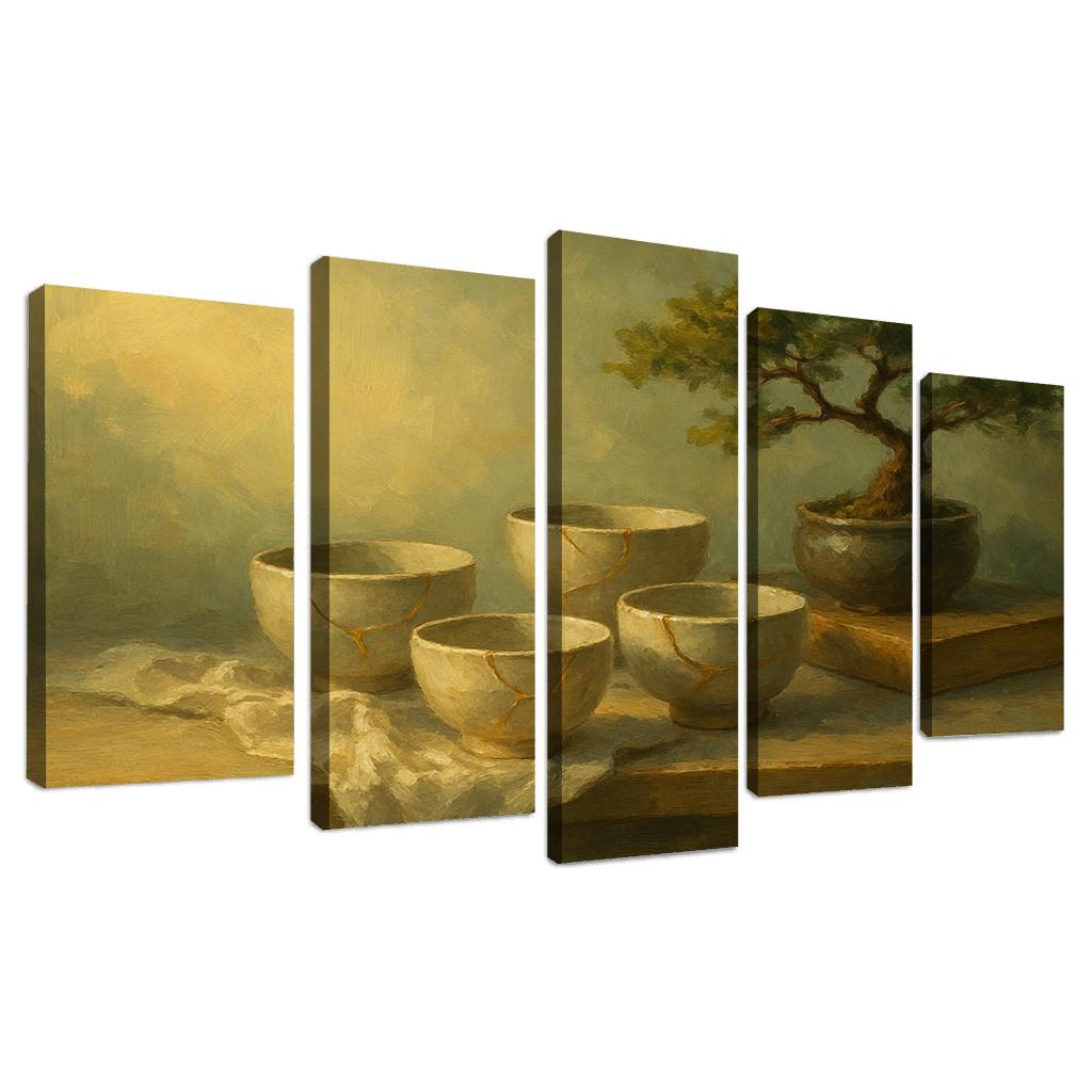 Kintsugi Tea Shelf Still Life framed paintings