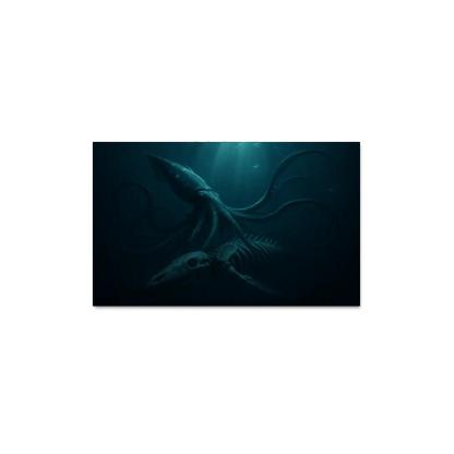 Bioluminescent Giant Squid Of The Midnight Trench premium artwork frames