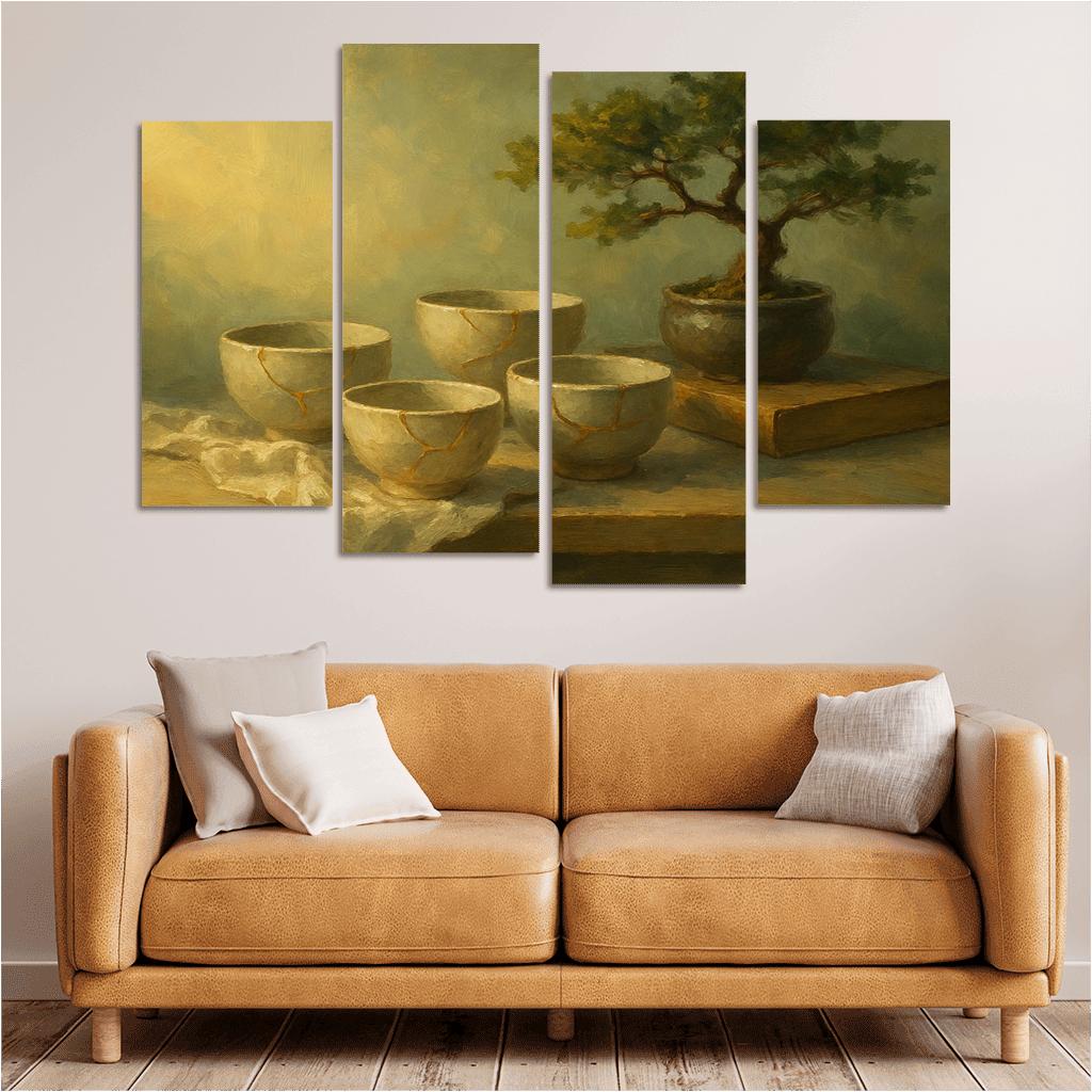 Kintsugi Tea Shelf Still Life framed paintings