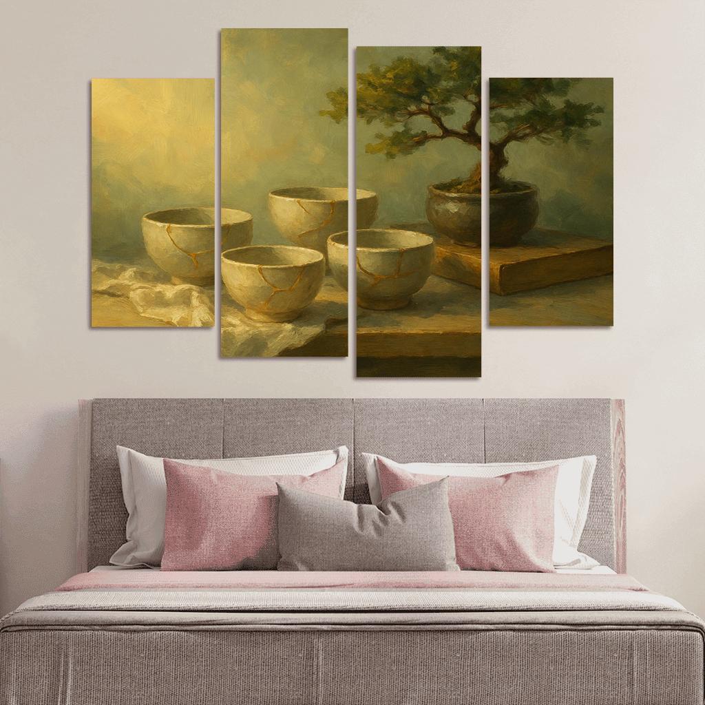 Kintsugi Tea Shelf Still Life framed paintings