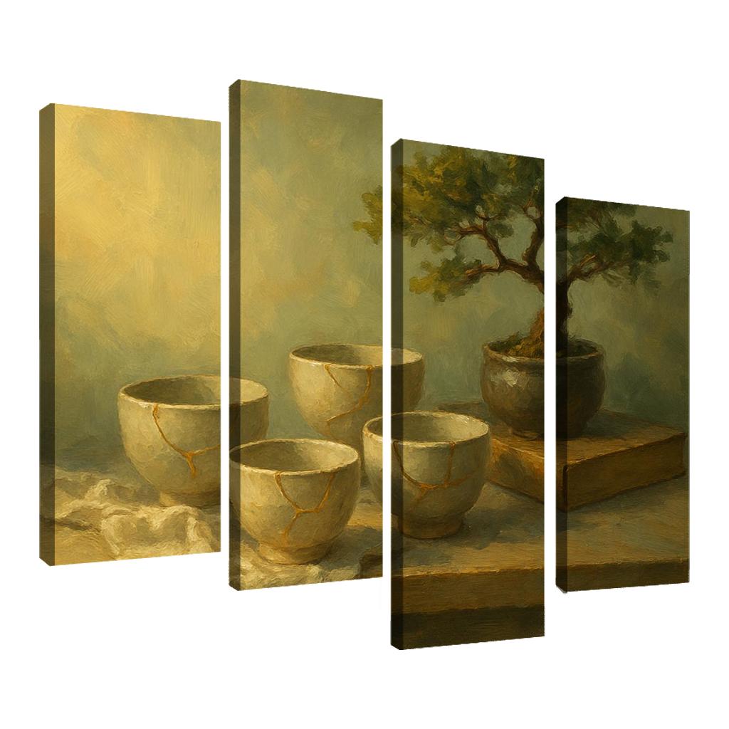 Kintsugi Tea Shelf Still Life framed paintings