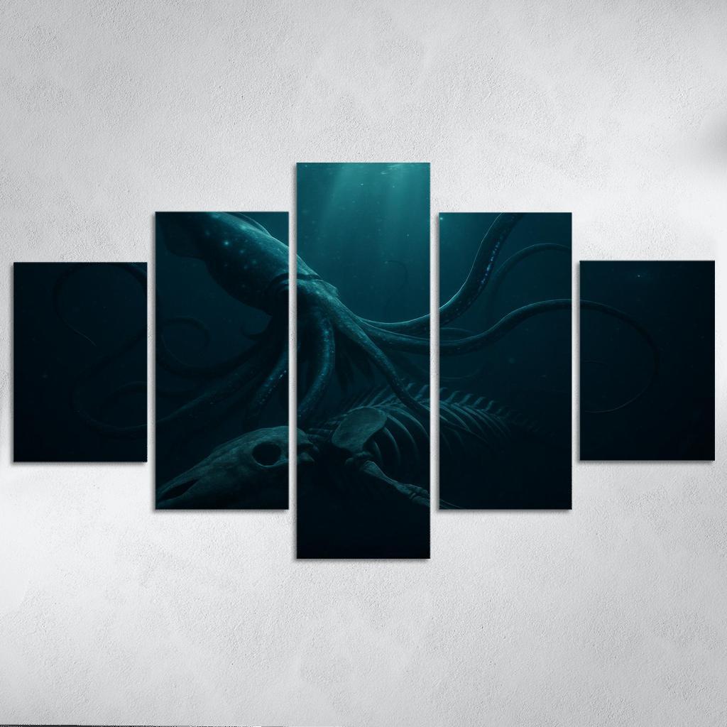 Bioluminescent Giant Squid Of The Midnight Trench premium artwork frames