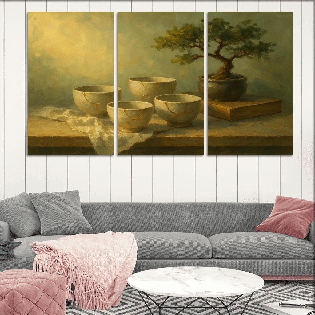 Kintsugi Tea Shelf Still Life framed paintings