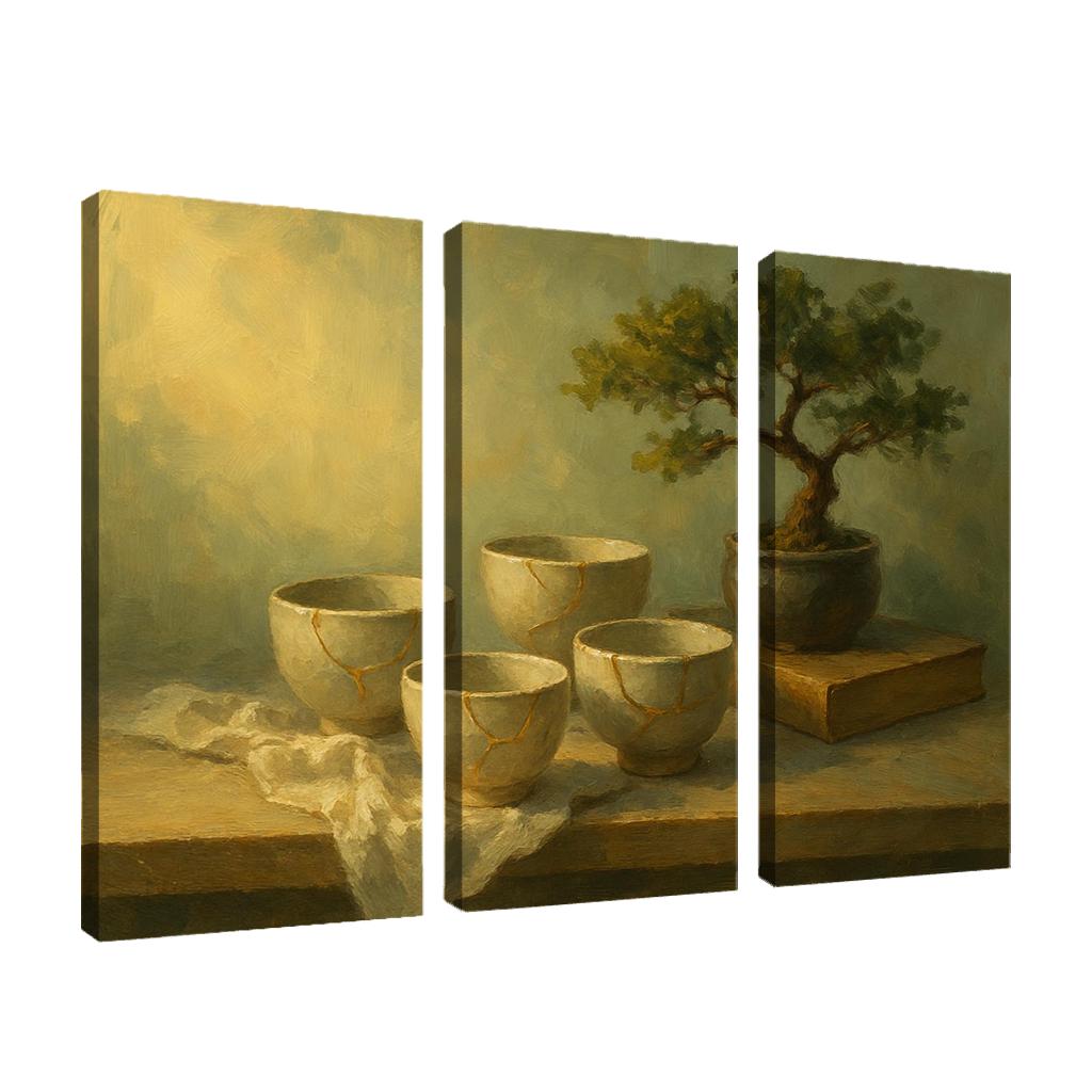 Kintsugi Tea Shelf Still Life framed paintings