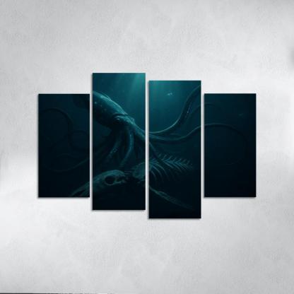 Bioluminescent Giant Squid Of The Midnight Trench premium artwork frames