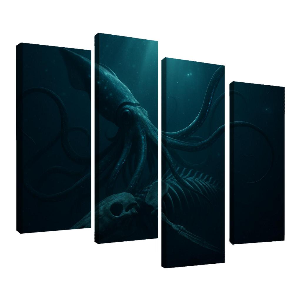 Bioluminescent Giant Squid Of The Midnight Trench premium artwork frames