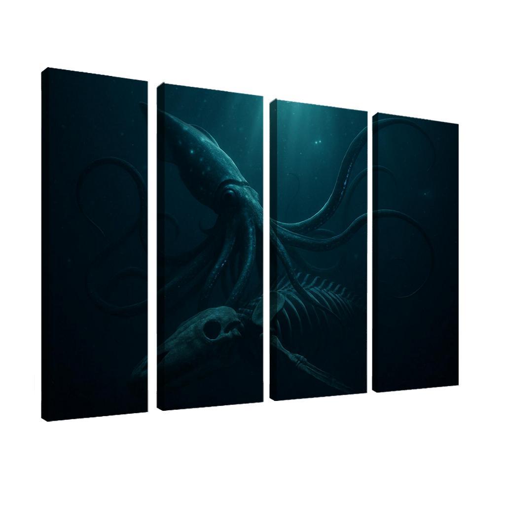 Bioluminescent Giant Squid Of The Midnight Trench premium artwork frames