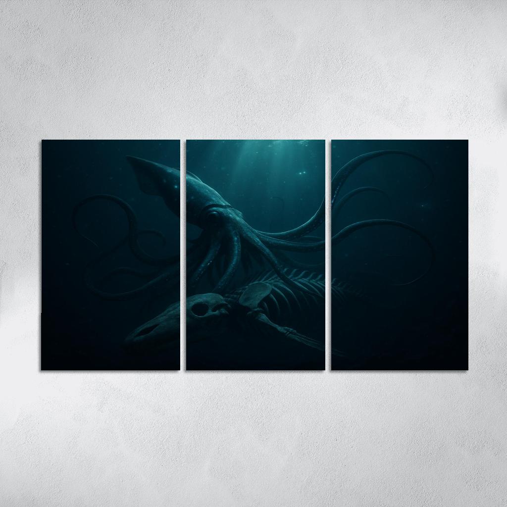 Bioluminescent Giant Squid Of The Midnight Trench premium artwork frames
