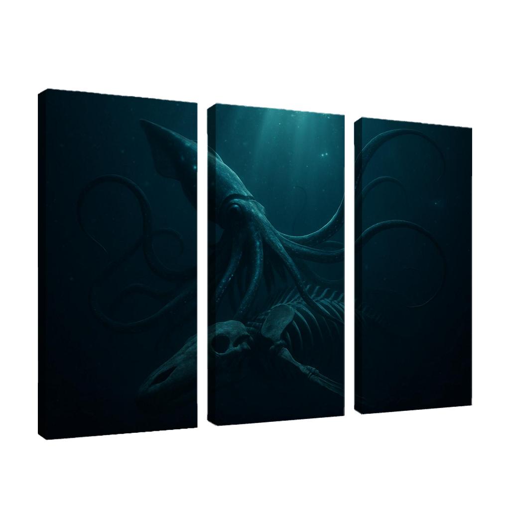Bioluminescent Giant Squid Of The Midnight Trench premium artwork frames