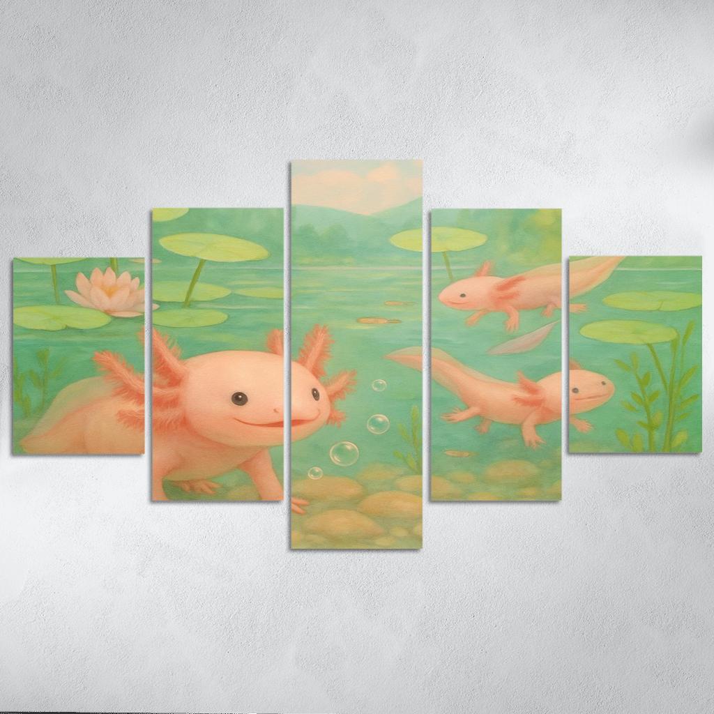 Axolotl Garden In A Crystal Spring wall decor