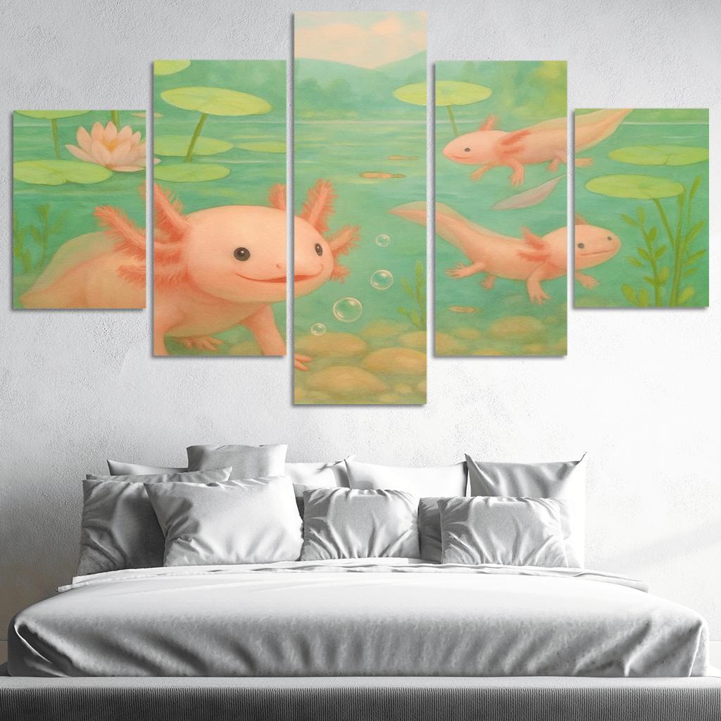 Axolotl Garden In A Crystal Spring wall decor