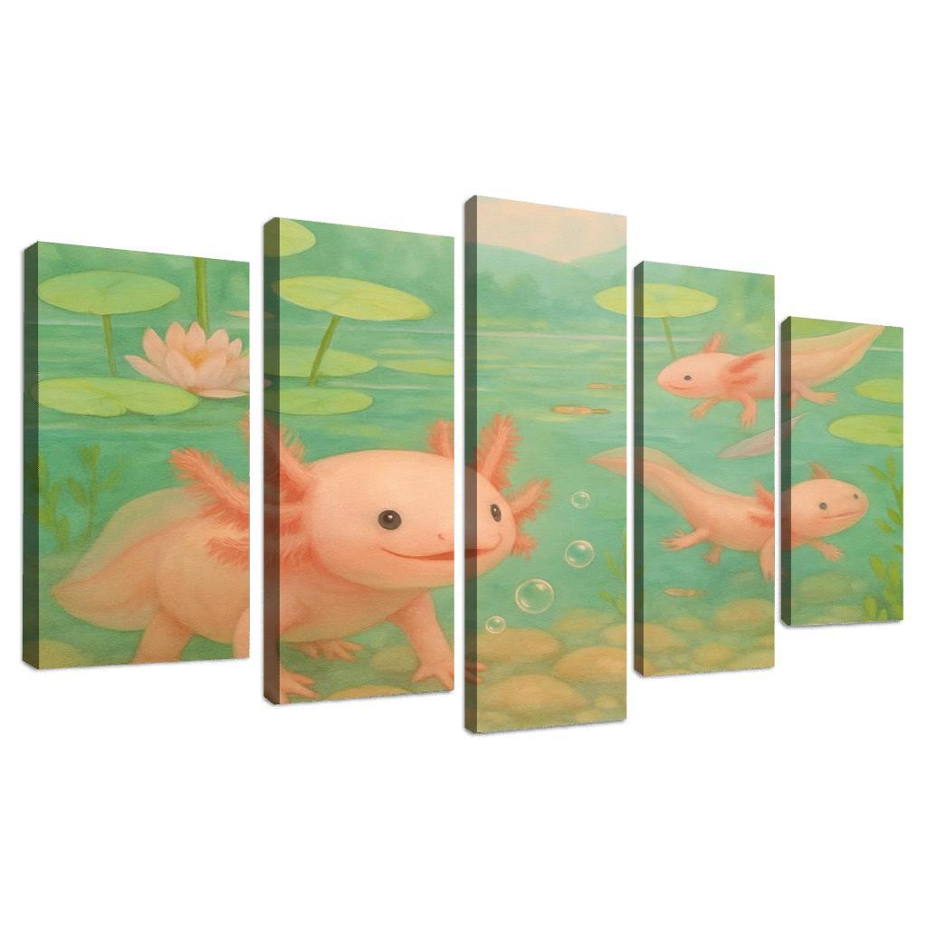 Axolotl Garden In A Crystal Spring wall decor