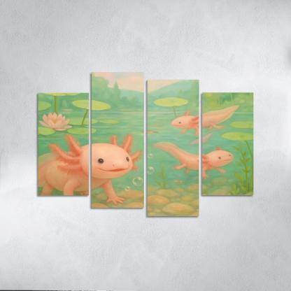 Axolotl Garden In A Crystal Spring wall decor