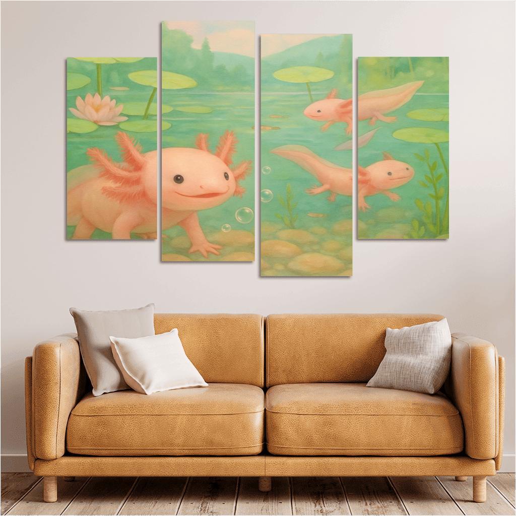 Axolotl Garden In A Crystal Spring wall decor