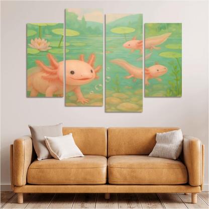 Axolotl Garden In A Crystal Spring wall decor