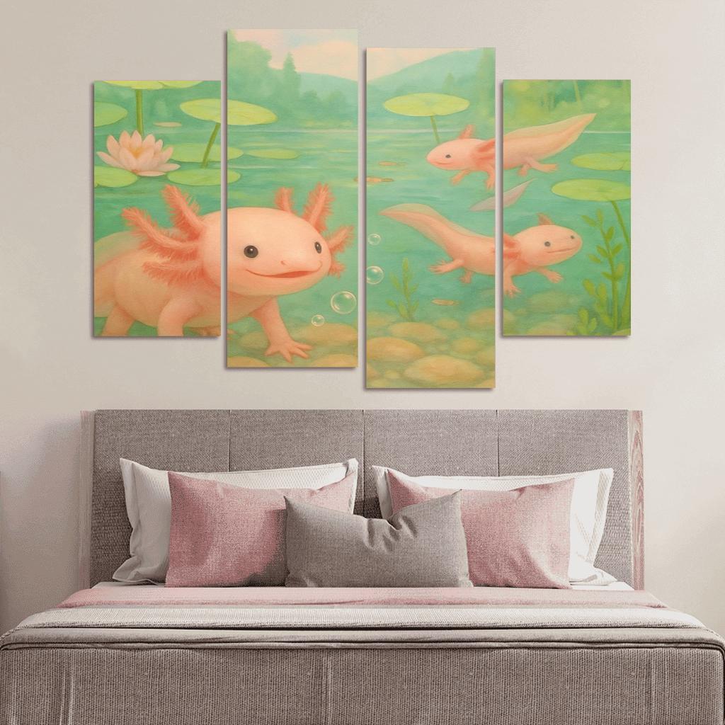 Axolotl Garden In A Crystal Spring wall decor
