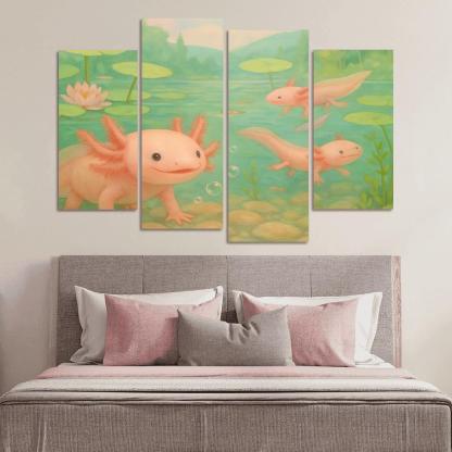 Axolotl Garden In A Crystal Spring wall decor