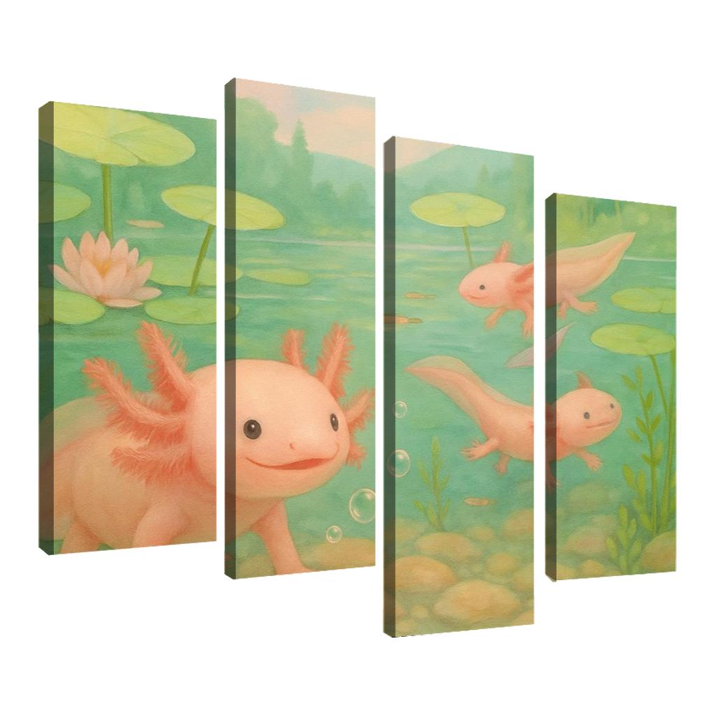 Axolotl Garden In A Crystal Spring wall decor