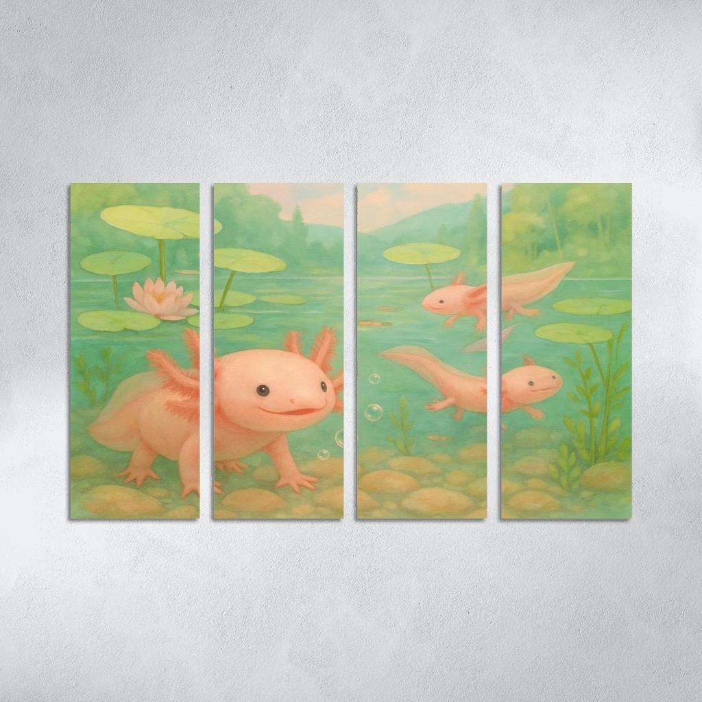 Axolotl Garden In A Crystal Spring wall decor