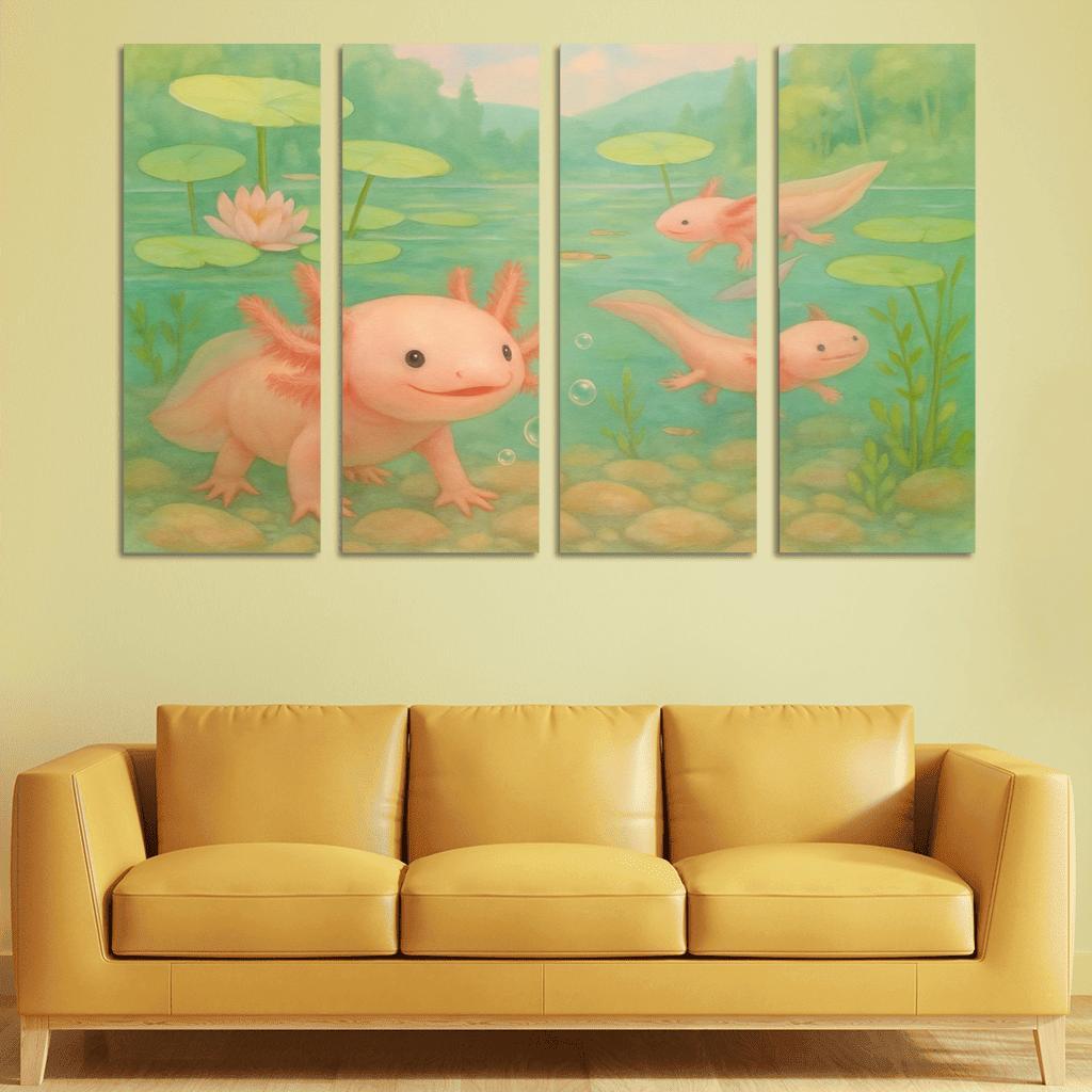 Axolotl Garden In A Crystal Spring wall decor