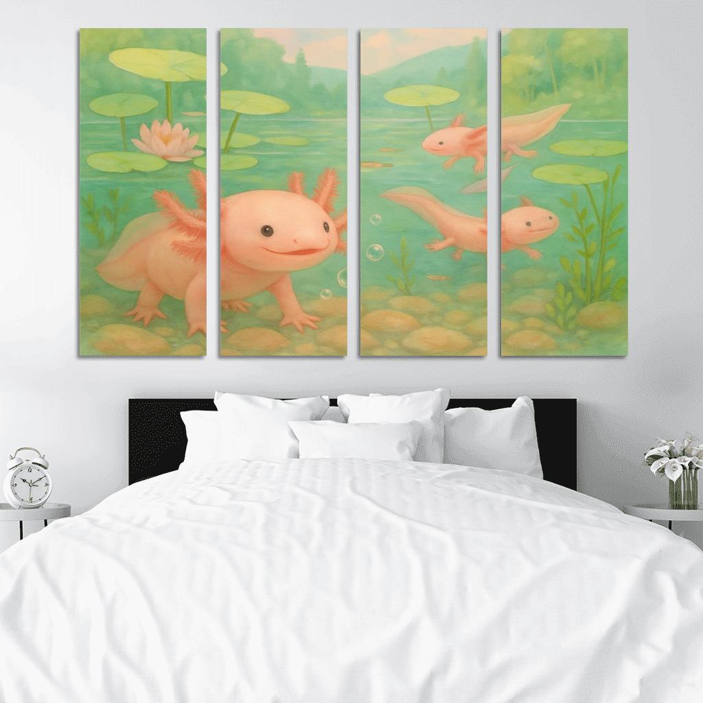 Axolotl Garden In A Crystal Spring wall decor