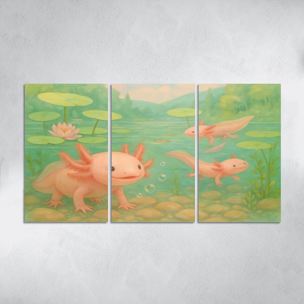 Axolotl Garden In A Crystal Spring wall decor