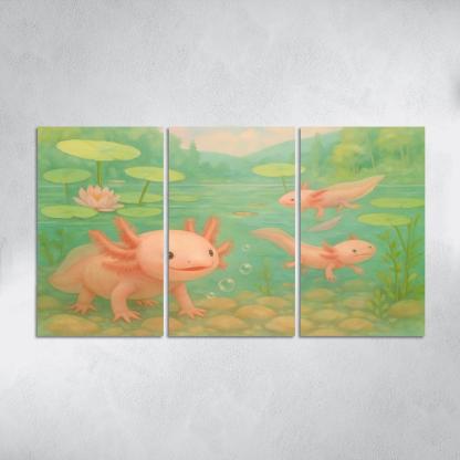 Axolotl Garden In A Crystal Spring wall decor
