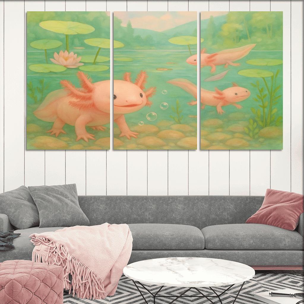 Axolotl Garden In A Crystal Spring wall decor