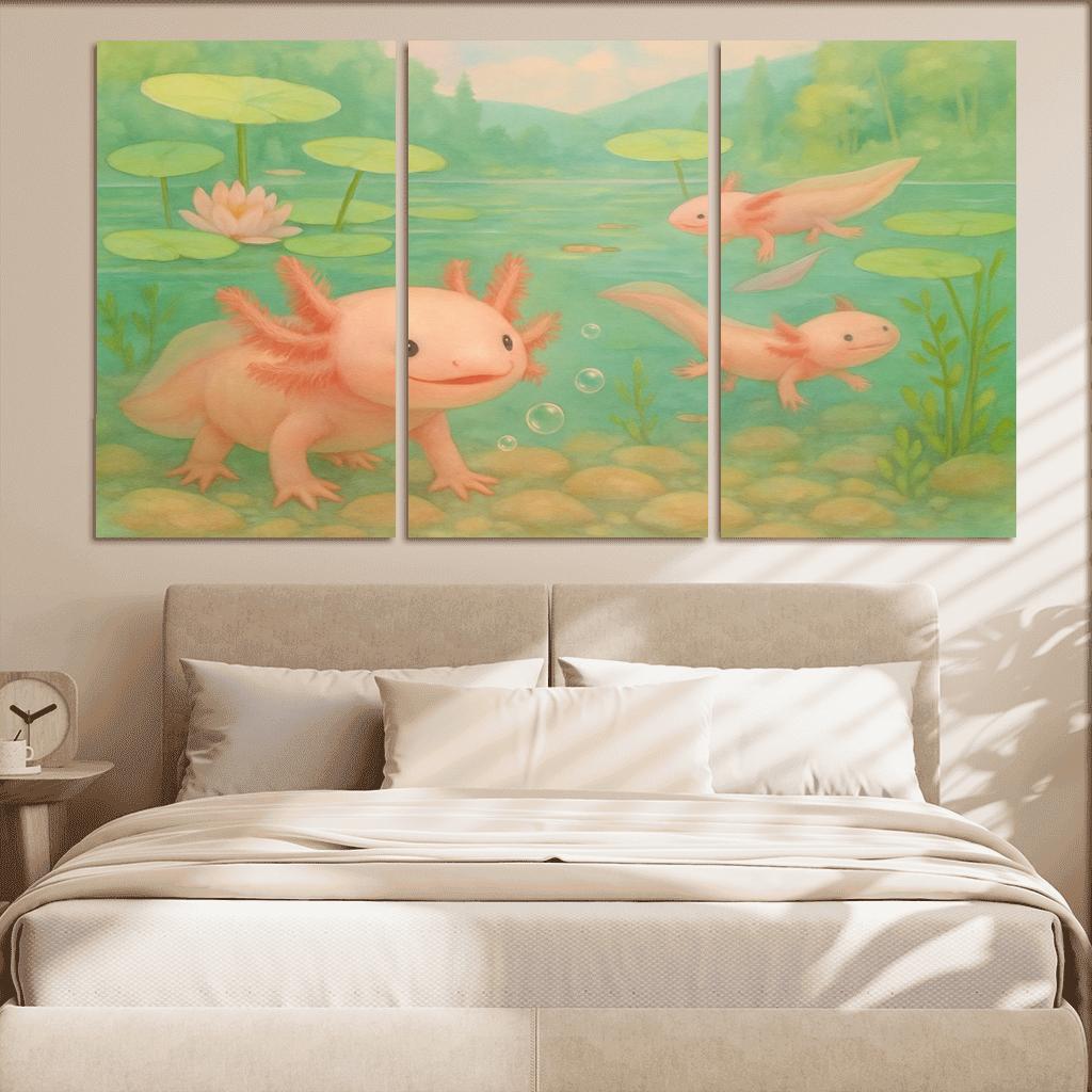 Axolotl Garden In A Crystal Spring wall decor