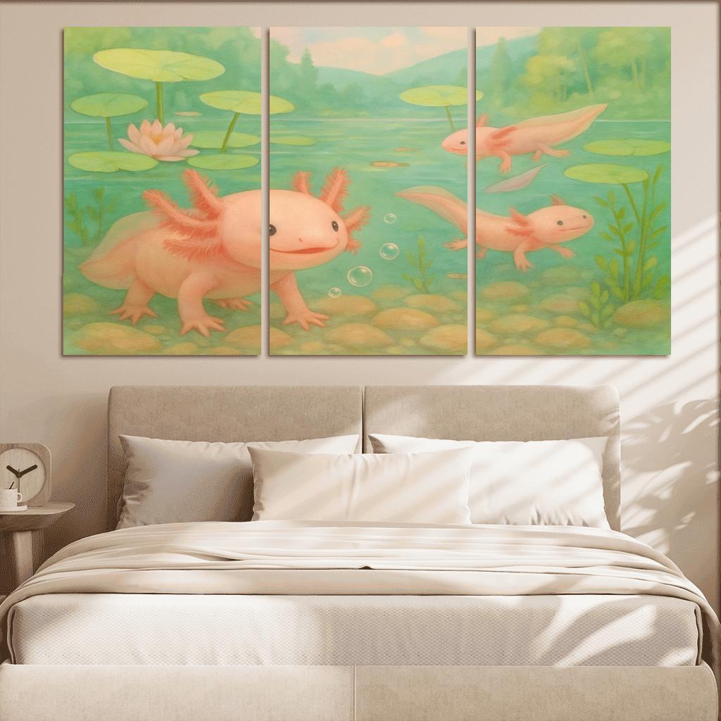 Axolotl Garden In A Crystal Spring wall decor