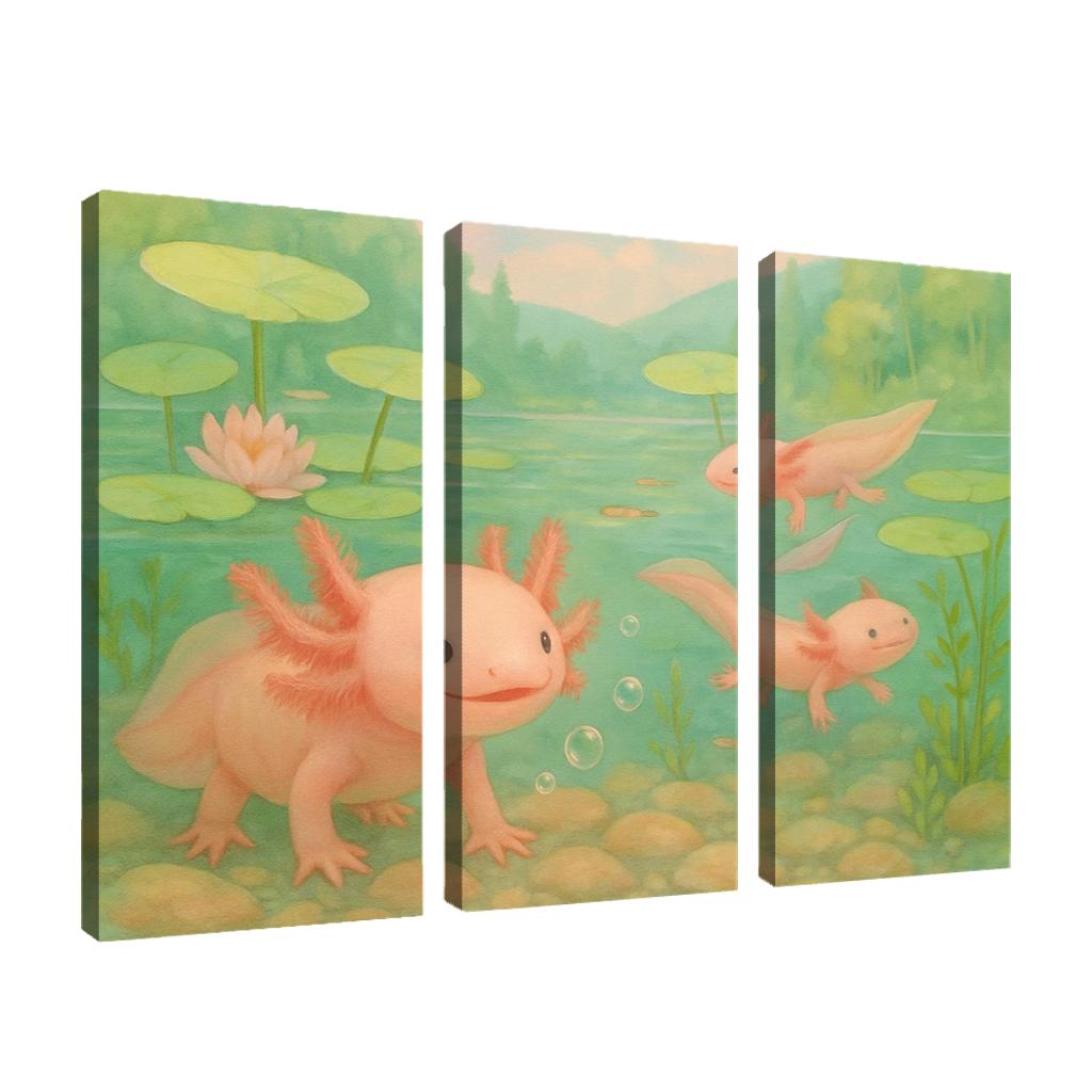 Axolotl Garden In A Crystal Spring wall decor
