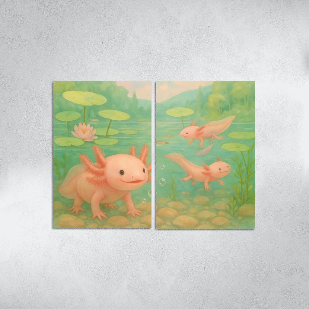 Axolotl Garden In A Crystal Spring wall decor