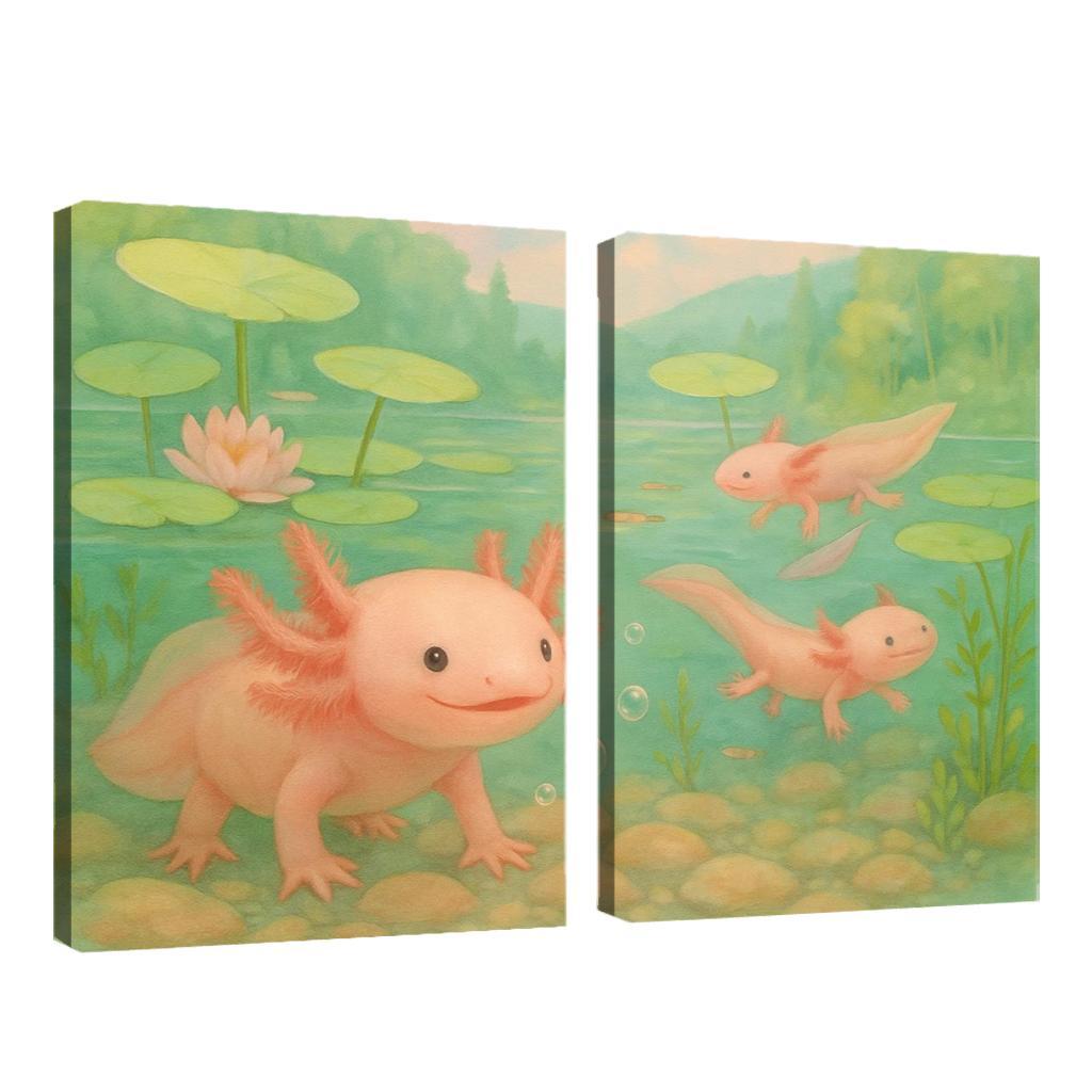 Axolotl Garden In A Crystal Spring wall decor