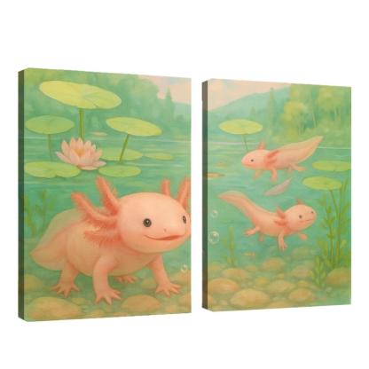 Axolotl Garden In A Crystal Spring wall decor