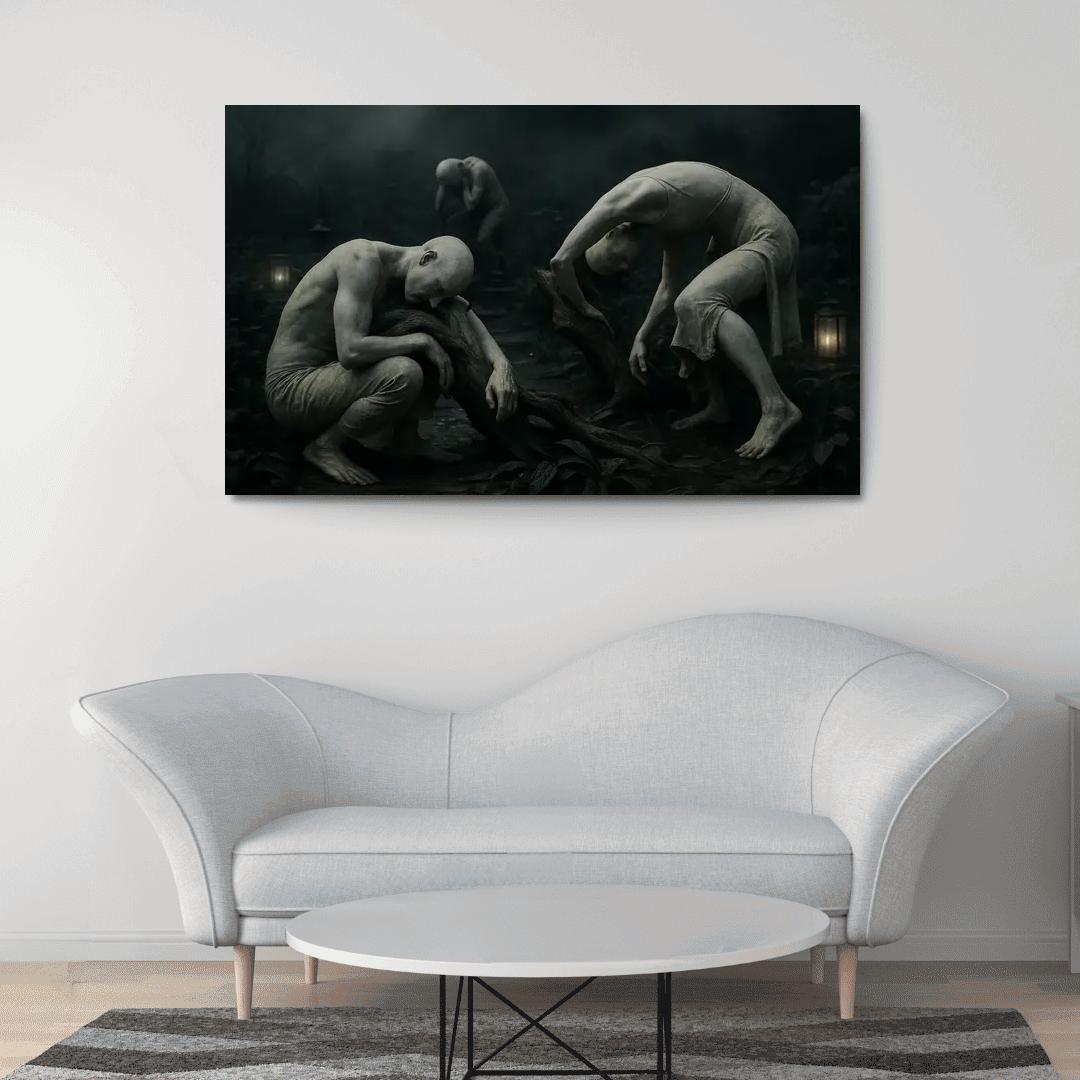 Butoh Night Garden abstract paintings frame