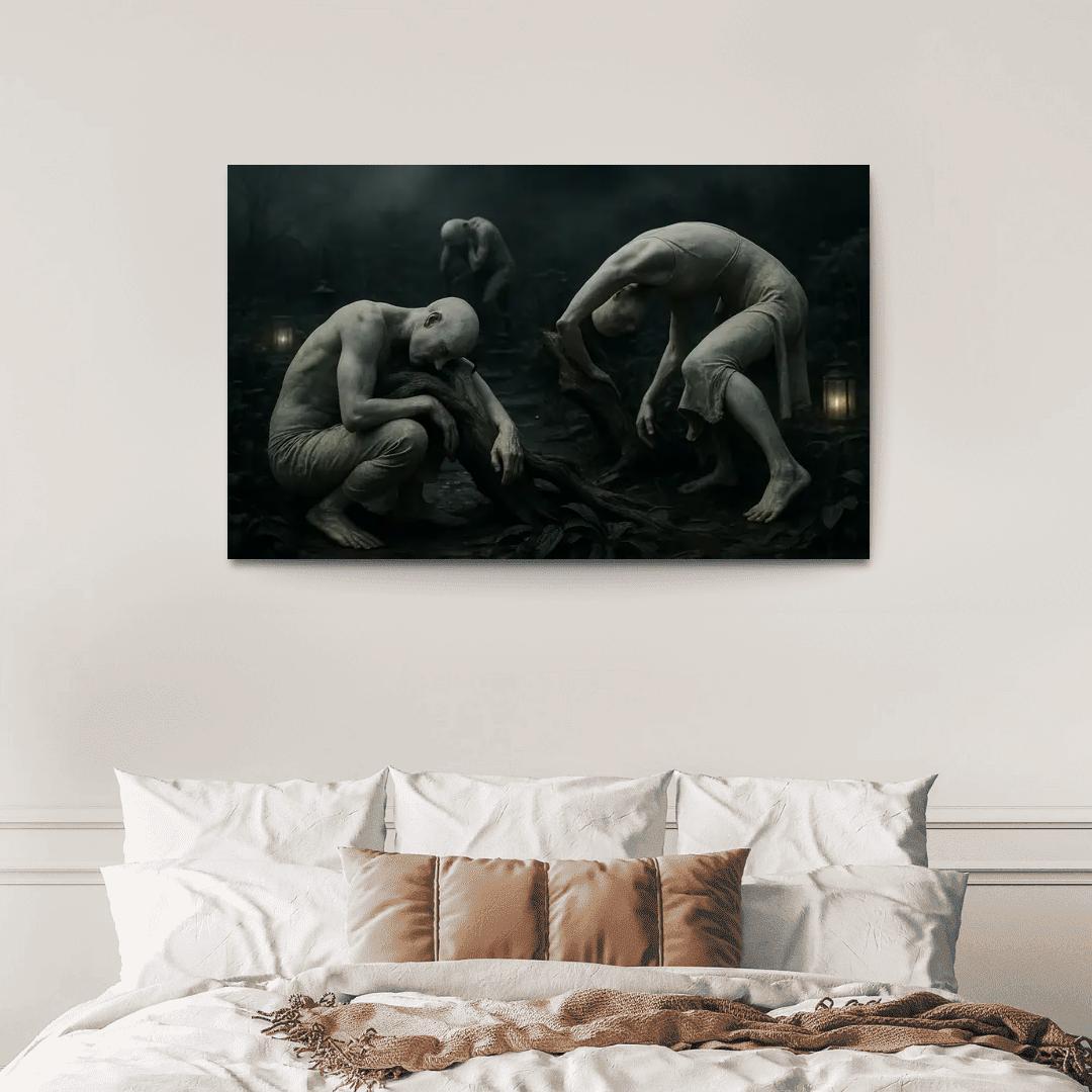 Butoh Night Garden abstract paintings frame