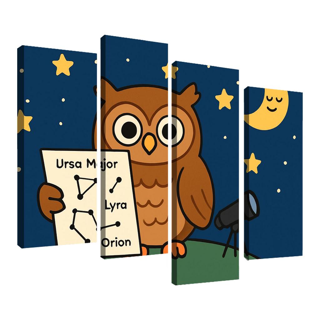 Stargazing Owl And Constellation Map abstract paintings frame