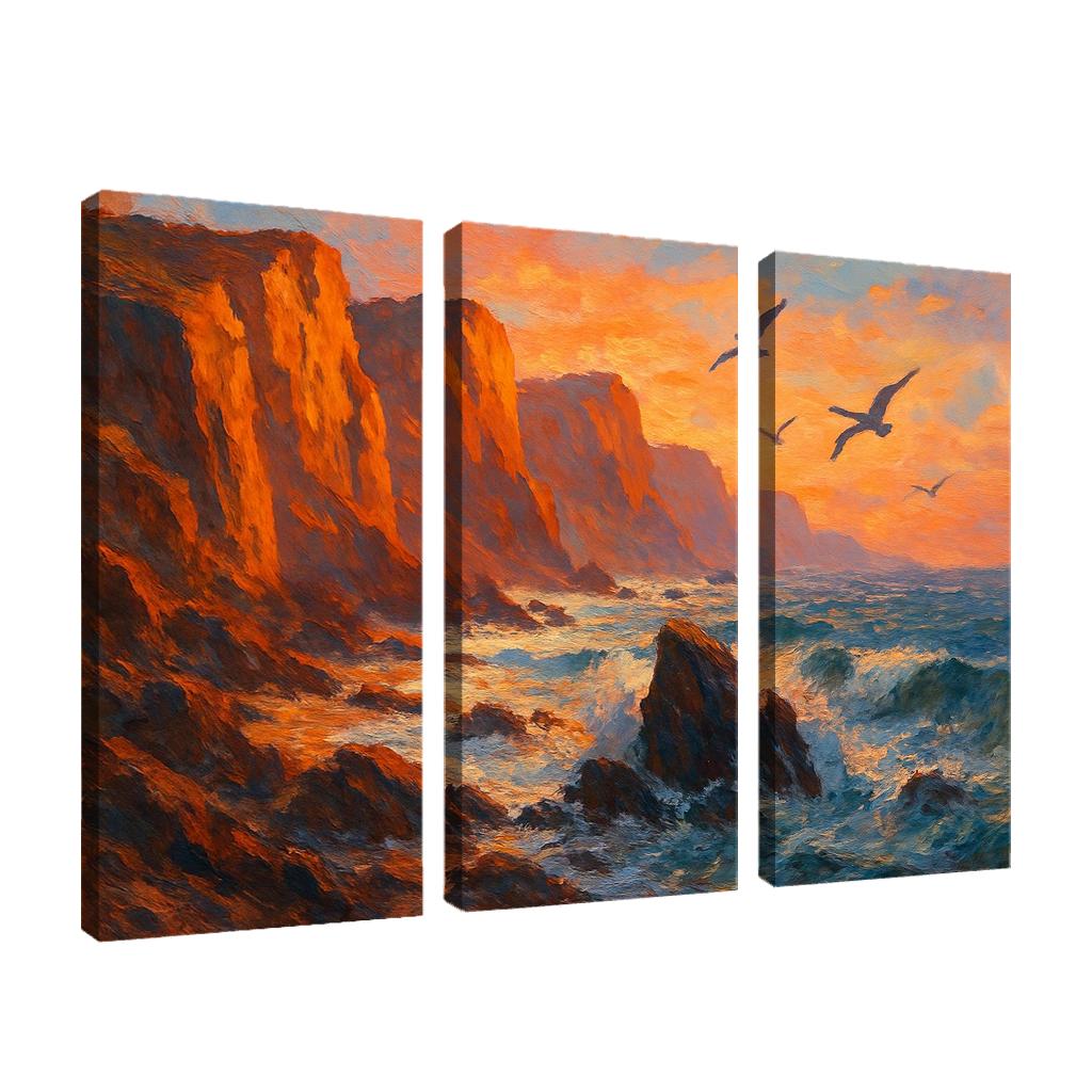 Sunrise Cliffs Adventure Coastline multi-panel paintings