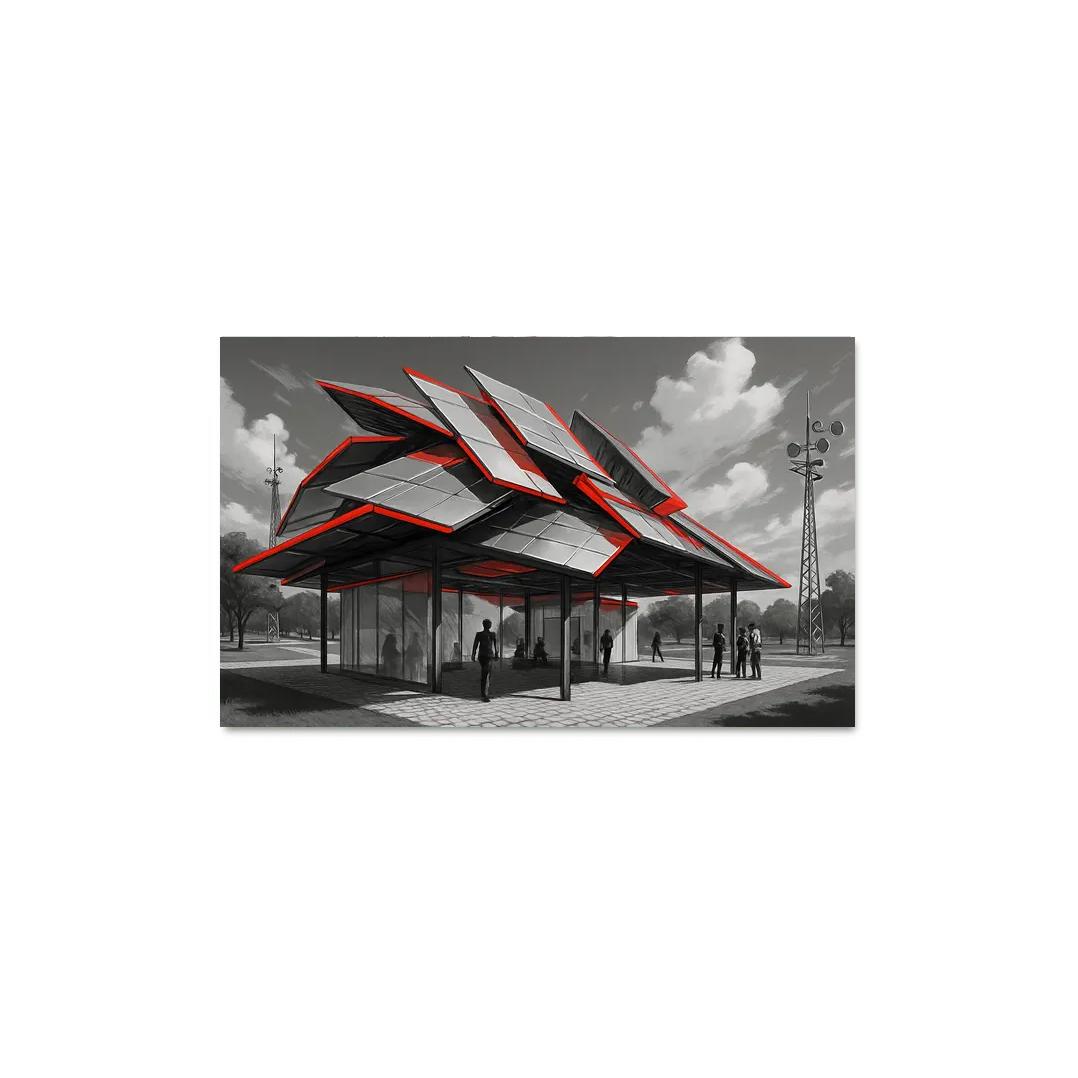 Kinetic Canopy Pavilion framed paintings