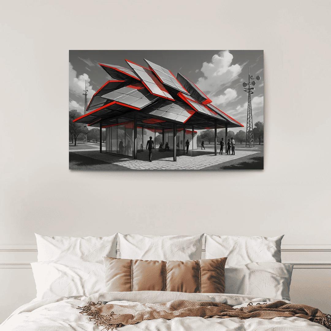 Kinetic Canopy Pavilion framed paintings