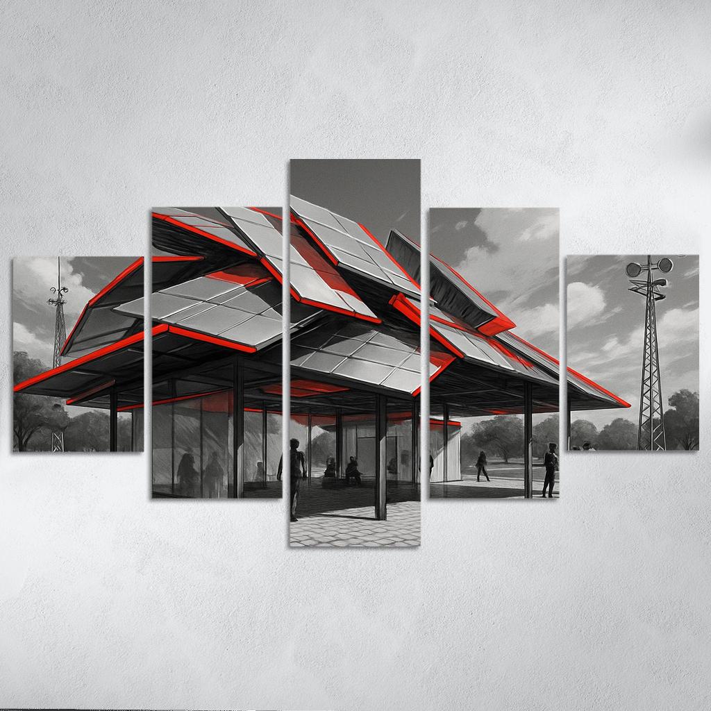 Kinetic Canopy Pavilion framed paintings